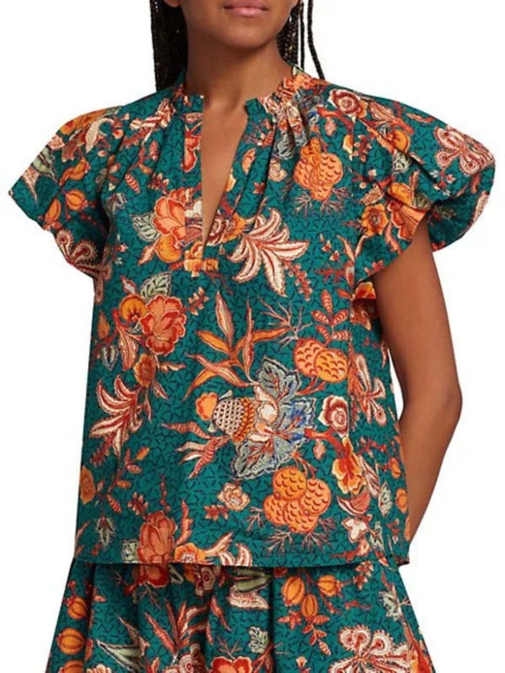 Ulla Johnson Women’s Evelyn Top Delphinium Print Size 2